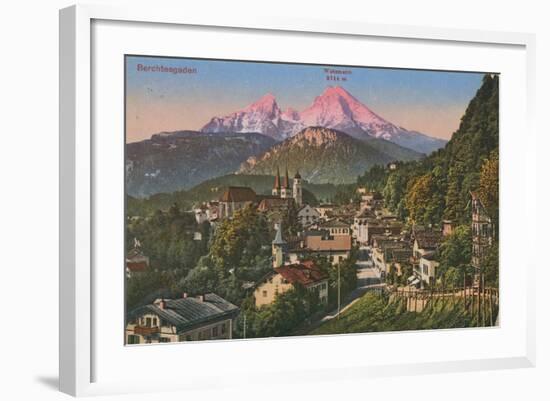 Watzmann Mountain in Berchtesgaden, Germany. Postcard Sent in 1913-German photographer-Framed Giclee Print