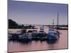 Waubaushene harbor at sunset, Ontario, Canada-null-Mounted Premium Photographic Print