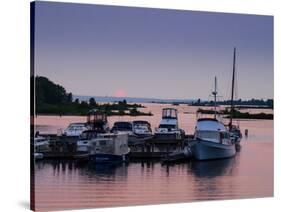 Waubaushene harbor at sunset, Ontario, Canada-null-Stretched Canvas