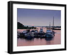 Waubaushene harbor at sunset, Ontario, Canada-null-Framed Photographic Print