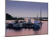 Waubaushene harbor at sunset, Ontario, Canada-null-Mounted Photographic Print