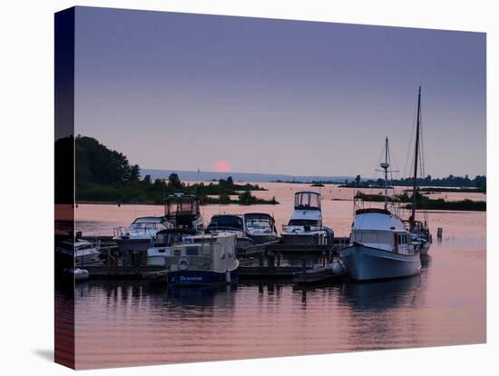 Waubaushene harbor at sunset, Ontario, Canada-null-Stretched Canvas