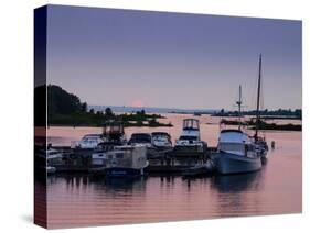 Waubaushene harbor at sunset, Ontario, Canada-null-Stretched Canvas