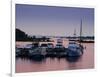 Waubaushene harbor at sunset, Ontario, Canada-null-Framed Photographic Print