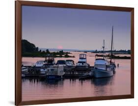 Waubaushene harbor at sunset, Ontario, Canada-null-Framed Photographic Print