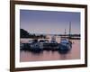 Waubaushene harbor at sunset, Ontario, Canada-null-Framed Photographic Print