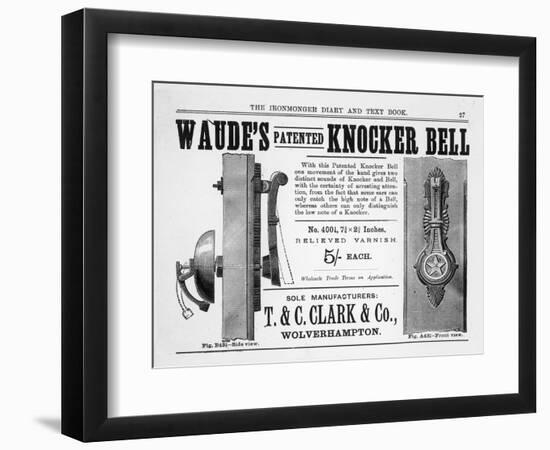 Waude's Patented Knocker Bell-Hare-Framed Art Print