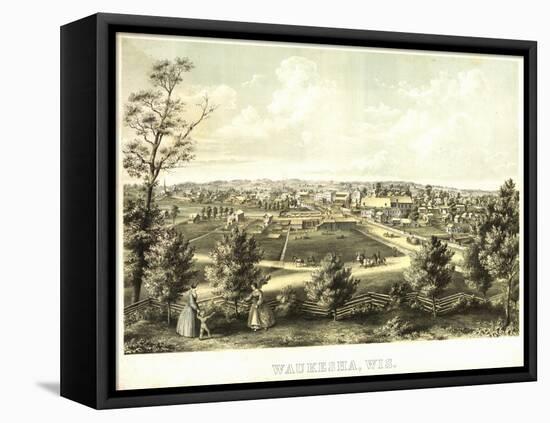 Waukesha, Wisconsin - Panoramic Map-Lantern Press-Framed Stretched Canvas