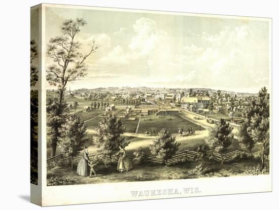 Waukesha, Wisconsin - Panoramic Map-Lantern Press-Stretched Canvas