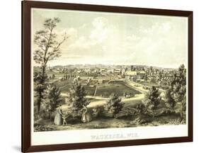 Waukesha, Wisconsin - Panoramic Map-Lantern Press-Framed Art Print