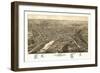 Waukesha, Wisconsin - Panoramic Map-Lantern Press-Framed Premium Giclee Print