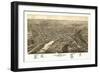 Waukesha, Wisconsin - Panoramic Map-Lantern Press-Framed Premium Giclee Print