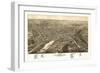 Waukesha, Wisconsin - Panoramic Map-Lantern Press-Framed Premium Giclee Print