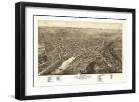 Waukesha, Wisconsin - Panoramic Map-Lantern Press-Framed Art Print