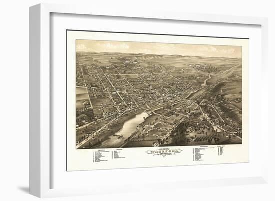Waukesha, Wisconsin - Panoramic Map-Lantern Press-Framed Art Print