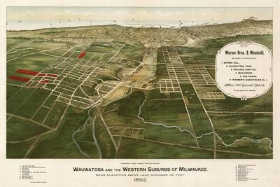 'Wauwatosa, Wisconsin - Panoramic Map' Prints - Lantern Press 