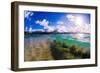 Wave breaking off Popoia Island (Flat Island), Kailua Bay, Oahu, Hawaii-Mark A Johnson-Framed Photographic Print