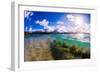 Wave breaking off Popoia Island (Flat Island), Kailua Bay, Oahu, Hawaii-Mark A Johnson-Framed Photographic Print