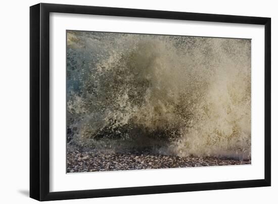 Wave Breaking On Shore, With Yellow-grey Surf-Fay Godwin-Framed Giclee Print