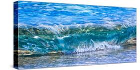 Wave breaking on the beach, Haena, Kauai, Hawaii, USA-Mark A Johnson-Stretched Canvas