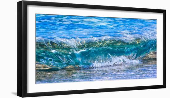 Wave breaking on the beach, Haena, Kauai, Hawaii, USA-Mark A Johnson-Framed Photographic Print