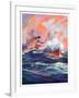 "Wave Breaks over Steamer,"March 21, 1936-Anton Otto Fischer-Framed Giclee Print