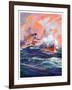 "Wave Breaks over Steamer,"March 21, 1936-Anton Otto Fischer-Framed Giclee Print