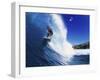 Wave Curling Up Over Surfer-null-Framed Premium Photographic Print