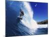 Wave Curling Up Over Surfer-null-Mounted Photographic Print