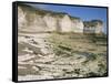 Wave-Cut Platform, and Chalk Cliffs, Flamborough South Landing, Yorkshire, England-Tony Waltham-Framed Stretched Canvas