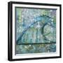 Wave Fish-Zwart-Framed Giclee Print