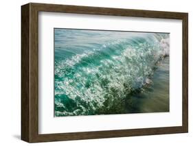 Wave folding over as it breaks in Kailua Bay, Oahu, Hawaii-Mark A Johnson-Framed Photographic Print