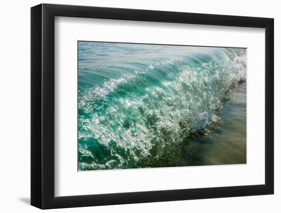 Wave folding over as it breaks in Kailua Bay, Oahu, Hawaii-Mark A Johnson-Framed Photographic Print