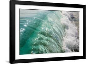 Wave folding over as it breaks in Kailua Bay, Oahu, Hawaii-Mark A Johnson-Framed Photographic Print