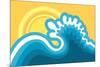 Wave In Ocean.Water Nature Background With Sun In Hot Sunny Day-GeraKTV-Mounted Premium Giclee Print