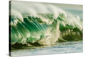 Wave on Wave-Super powerful breaking ocean wave, Kauai, Hawaii-Mark A Johnson-Stretched Canvas