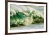 Wave on Wave-Super powerful breaking ocean wave, Kauai, Hawaii-Mark A Johnson-Framed Photographic Print