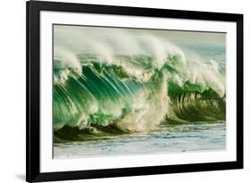 Wave on Wave-Super powerful breaking ocean wave, Kauai, Hawaii-Mark A Johnson-Framed Photographic Print