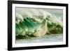 Wave on Wave-Super powerful breaking ocean wave, Kauai, Hawaii-Mark A Johnson-Framed Photographic Print