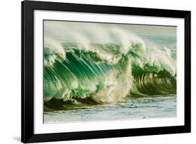 Wave on Wave-Super powerful breaking ocean wave, Kauai, Hawaii-Mark A Johnson-Framed Photographic Print