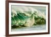 Wave on Wave-Super powerful breaking ocean wave, Kauai, Hawaii-Mark A Johnson-Framed Photographic Print