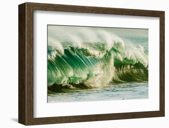 Wave on Wave-Super powerful breaking ocean wave, Kauai, Hawaii-Mark A Johnson-Framed Photographic Print