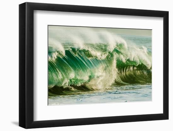 Wave on Wave-Super powerful breaking ocean wave, Kauai, Hawaii-Mark A Johnson-Framed Photographic Print