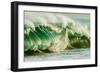 Wave on Wave-Super powerful breaking ocean wave, Kauai, Hawaii-Mark A Johnson-Framed Photographic Print