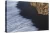 Wave Patterns On Beach Of Black Volcanic Sand. Dyrholaey. Iceland-Oscar Dominguez-Stretched Canvas