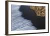 Wave Patterns On Beach Of Black Volcanic Sand. Dyrholaey. Iceland-Oscar Dominguez-Framed Photographic Print