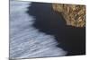 Wave Patterns On Beach Of Black Volcanic Sand. Dyrholaey. Iceland-Oscar Dominguez-Mounted Photographic Print