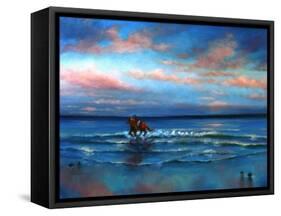 Wave Racing 2013-Lee Campbell-Framed Stretched Canvas