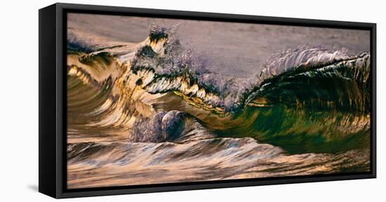 Wave Warp-Wave breaking on the beach, Kirra, Queensland, Australia-Mark A Johnson-Framed Stretched Canvas