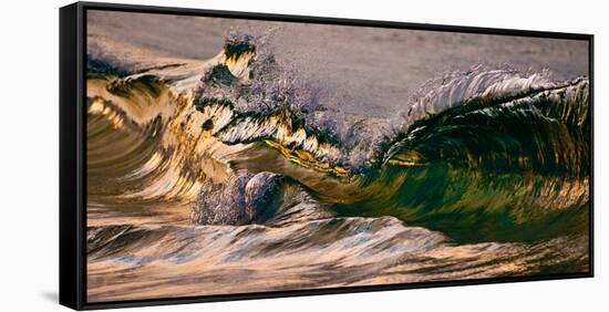 Wave Warp-Wave breaking on the beach, Kirra, Queensland, Australia-Mark A Johnson-Framed Stretched Canvas